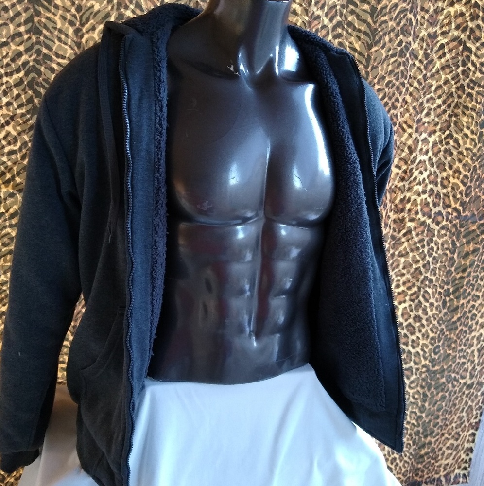 Men's Sherpa lined zip up hoodies. Size 2x - Picture 2 of 4